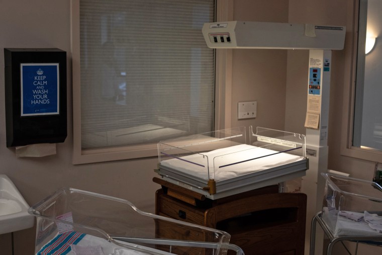 An empty nursery in Monroe County Hospital's labor and delivery wing.