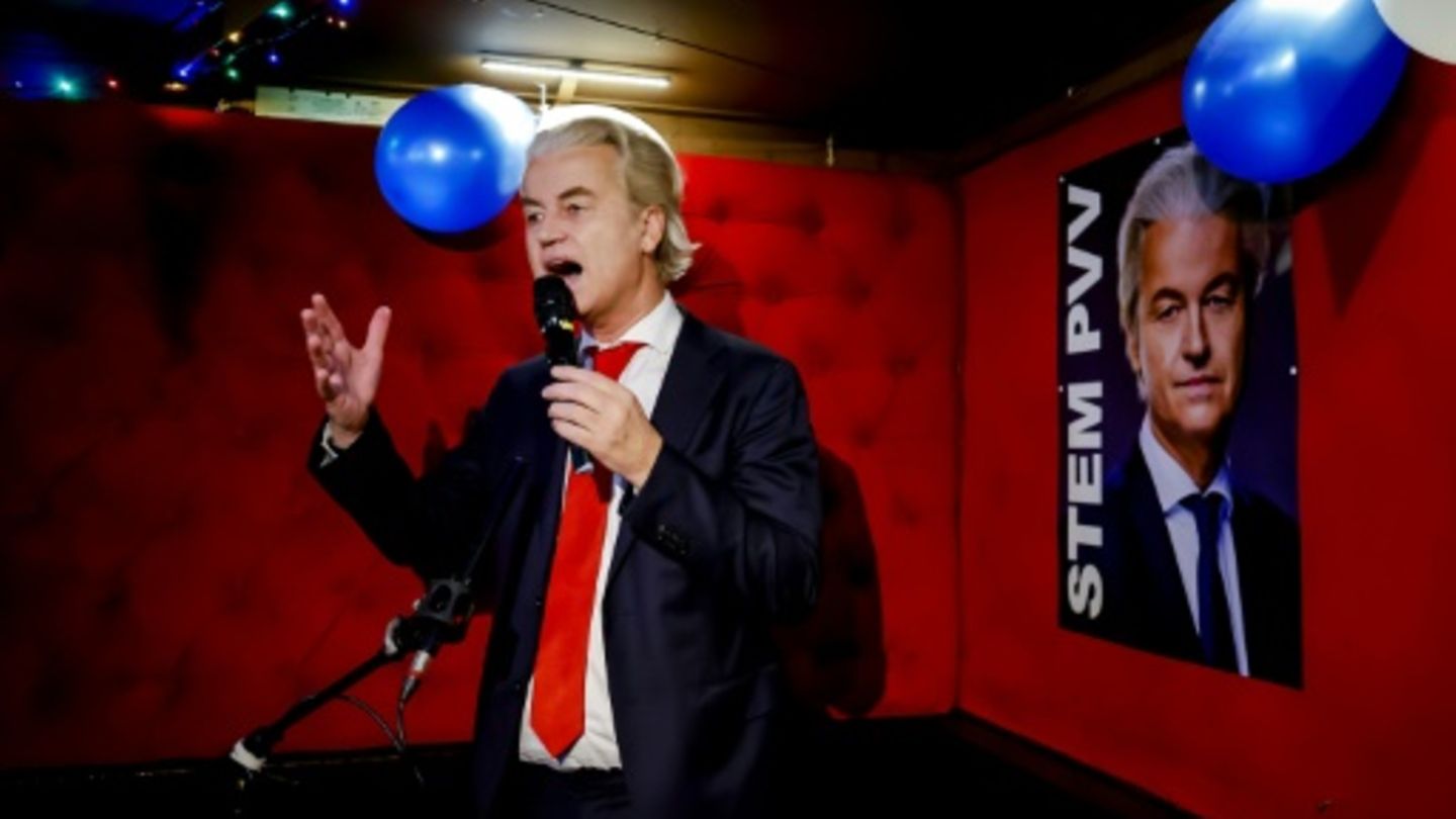 Geert Wilders am Wahlabend in Scheveningen