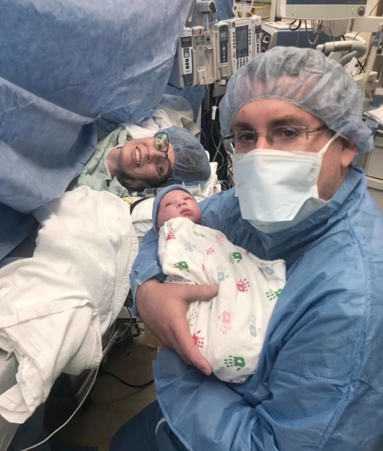 When doctors discovered Alyssa Kelly's tumor, they wondered if it was necessary to give birth to her child at that time.  She was carried to term and underwent a cesarean delivery.